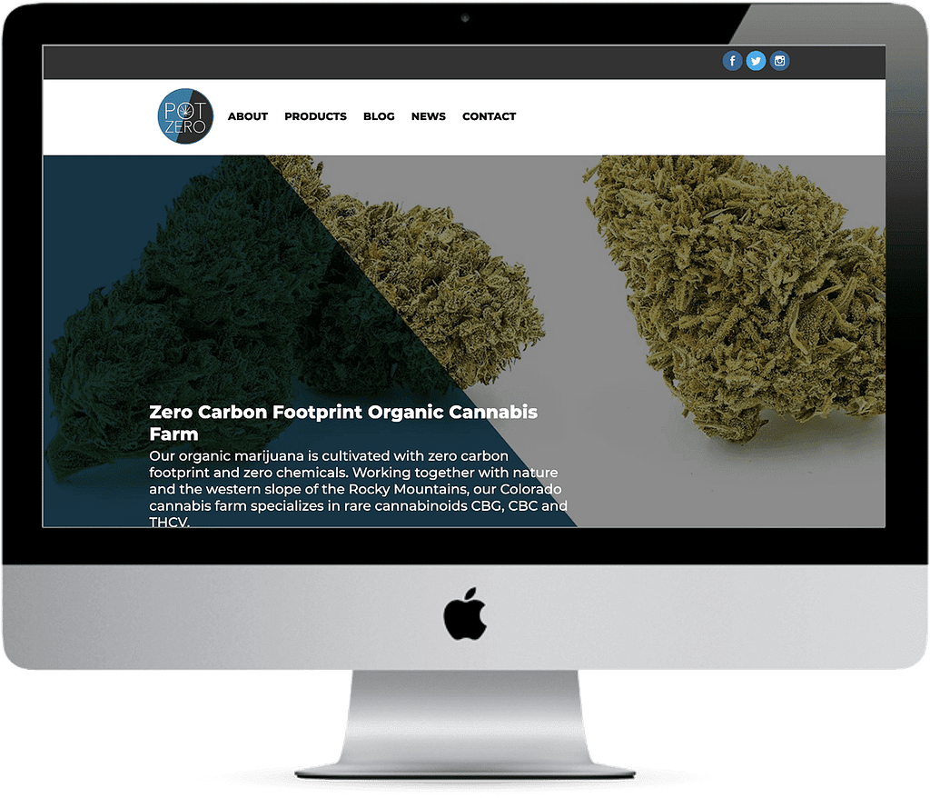 pot zero colorado cannabis web design
